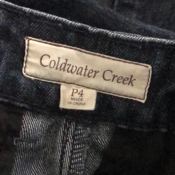 Coldwater Creek Blue Denim Trouser Pant Pickstitch Straight Leg Size P4 Petite 4 - Picture 8 of 8